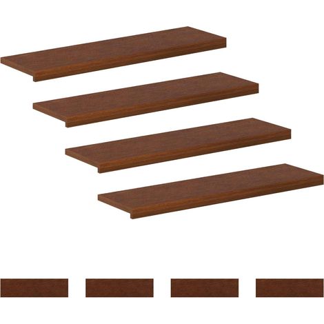 Nez de marche 8 pièces 90 x 25 x 2 cm Marron foncé