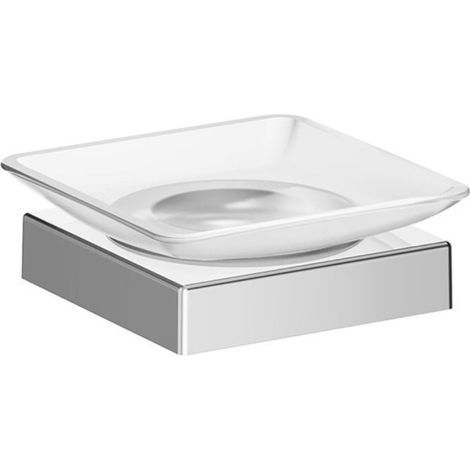 Inda - Wandmontierte Seifenschale Divo Chrom glänzend mit satiniertem Glasbecken