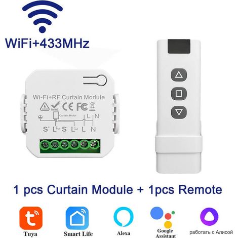 Interrupteur intelligent WiFi Tuya, module de commutation DIY avec minuterie 220 V, commande vocale RF, 2 canaux,窗帘模块和遥控器 (1/5)