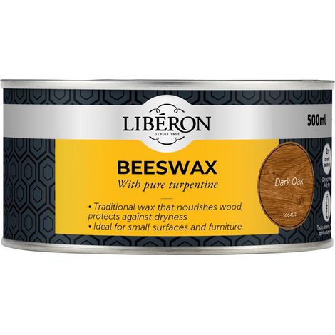 Liberon Dark Oak Beeswax Paste - 500ml for Furniture and Wood Finishing (1/2)