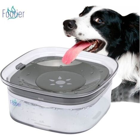 (Gris)Gamelle Anti Éclaboussures Chien, Bol d\'eau de Flottabilité pour Chien Gamelle Anti Goutte pour Chien de Voyage-Grande (1/5)