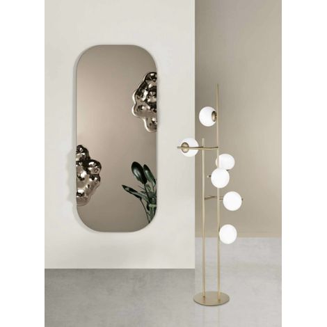 Specchio sagomato CROWN Bronzo con inserto in vetro mosso (1/3)