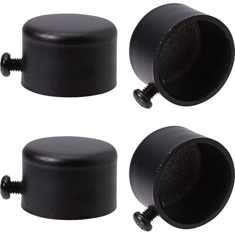 4pcs Embouts de Tringle à Rideau Embouts de Rideau en Métal Noir Embouts avec Vis Embouts de Tringle à Rideau Cylindriques de 28 mm Têtes pour Rideau de Bureau à Domicile Accessoires (1/4)