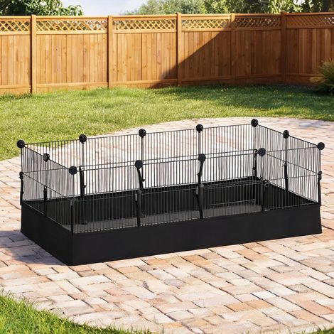 Enclos pour animaux 120 x 60 x 40 cm noir avec tapis imperméable (1/5)