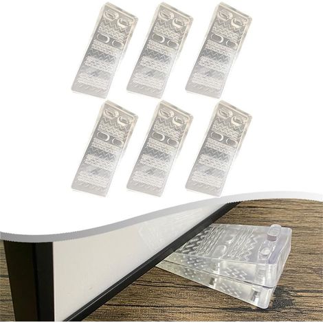 Lot de 6 butées de porte TPR empilables transparentes et anti-collision pour votre maison (1/5)