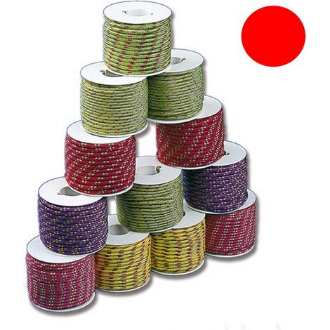 Treccia in poliestere colorato 1 bobinetta trecciata 16 fusi 13 mt rossa nautica
