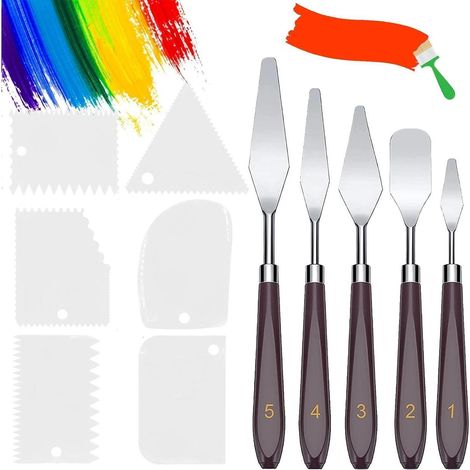 Spachtel Set 11 Stück Acryl Palettenmesser Abstreifermesser RM-GB-07 (1/5)