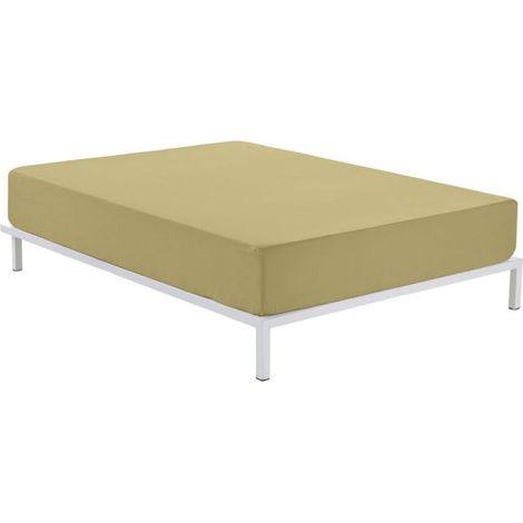 Sábana ajustable Alexandra House Living Marrón Claro 150 x 190/200 cm