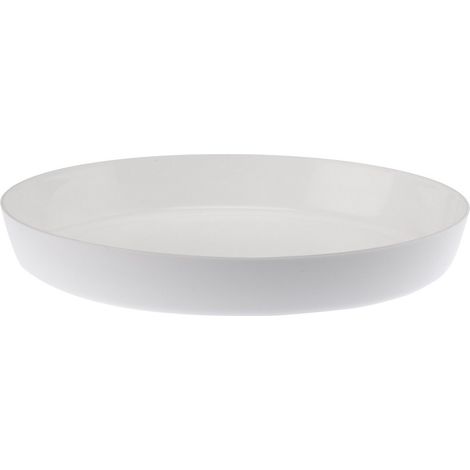 Soporte de plástico para maceta Cristal de 17 cm, blanco brillante.