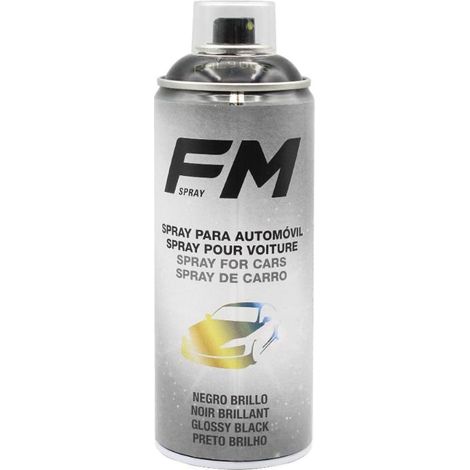 FM pintura spray automovil negro brillo 400ml bote , Pintura en spray negra brillo para automóvil FM Pintura en spray para coche Buena cubrición y gran rendimiento y resist (1/2)