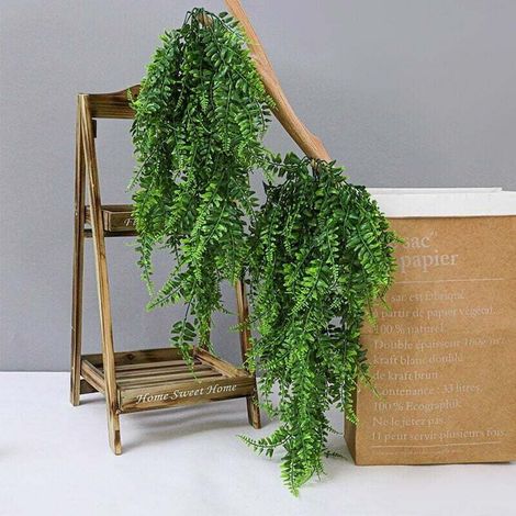 2 Pièces Plante Artificielle Fougère de Boston Plantes. Fausse Mur Végétal Artificiel Tombante. la Maison et la Décoration Extérieur de Mariage Déco (1/3)