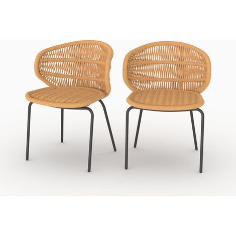 Lot de 2 chaises de jardin en rotin synthétique - Lara (1/5)
