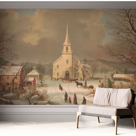 Carta da parati autoadesiva - fotomurale - decorazione parete - murale - adesivo da muro - Paesaggio invernale 312x219 cm (1/5)