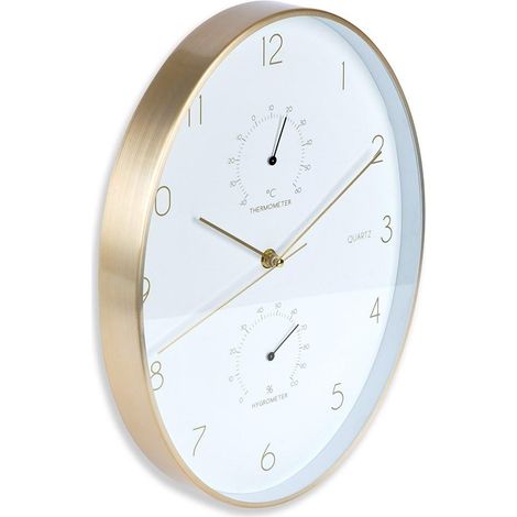Reloj de pared Koopman aluminio dorado 34.5x27 cm