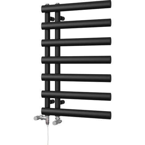 Elyan - Black Dual Fuel Towel Rail H766mm x W500mm Standard (1/3)