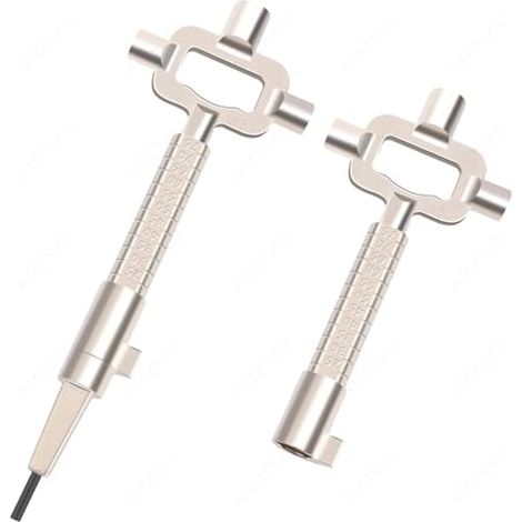 2 Pièces Clé De Construction, Clef Carré, Clef Passe Partout, avec Échelle De Mesure De La Longueur des Cylindres, Alliage De Zinc (1/4)