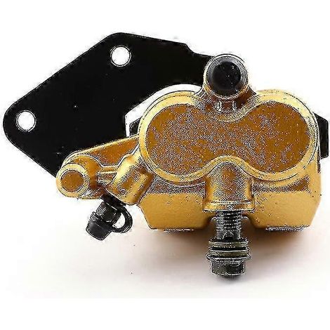 Les étriers de frein sont compatibles avec diverses pompes de frein pour scooters et motos GY6 QMB139 de 50 cm³, 125 cm³, 150 cm³ et 250 cm³, avec plaquettes de frein (dorées). (1/5)