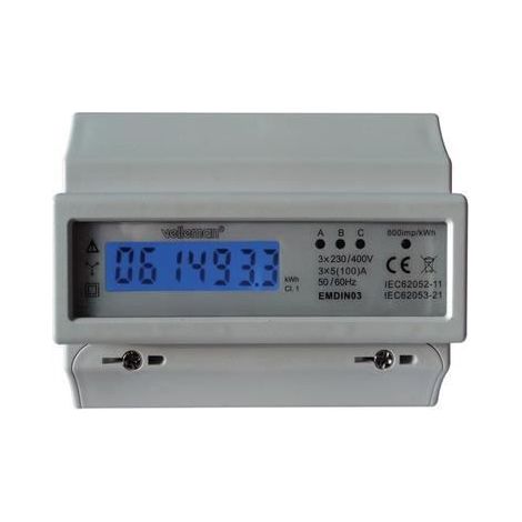 Compteur horaire energie wattmetre kwh triphasé 4