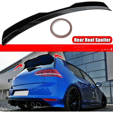Aileron de toit arrière pour Volkswagen VW Golf 7 MK7.5 VII R-line 2014-2019 – Becquet noir brillant en plastique – Installation facile et légère – Dmtool (1/5)