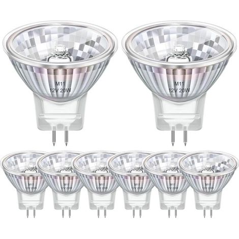 Pack de 8 Ampoule Halogene MR11 G4 12V 20W, Halogène MR11 2800k Blanc Chaud Dimmable, 200LM, Ampoule G4 Pour Maison, Paysage, Encastré, Eclairage Sur Rail (1/5)
