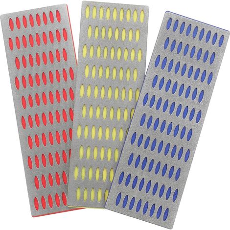 Pierre à Aiguiser Portable 3pcs Design en Maille Simple Face, Affuteur Ciseaux Réutilisable en Métal et Plastique, Outil de Meulage pour Ciseaux et Couteaux (1/5)