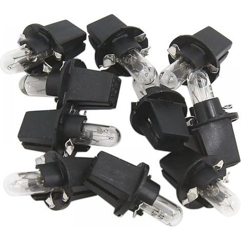 10 Pcs DC 12V 1,2W T5 Ampoule Tableau de Bord Jaune Clair pour Voiture Interne (1/4)