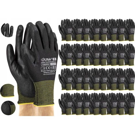 Guantes de trabajo negros J-TIMIPOLIBB9-L - 120 pares (1/5)