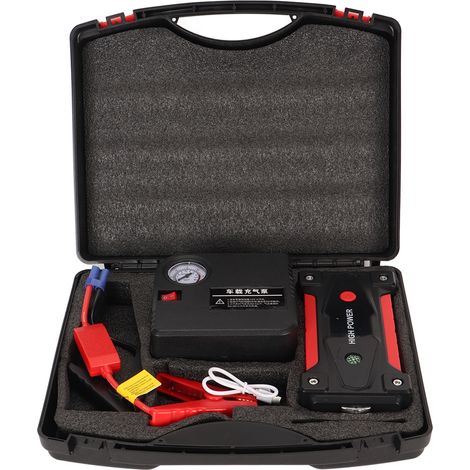 Batterie de démarrage d'urgence 1600A crête portable 12000mAh 12V 150PSI LED pour voiture (1/5)