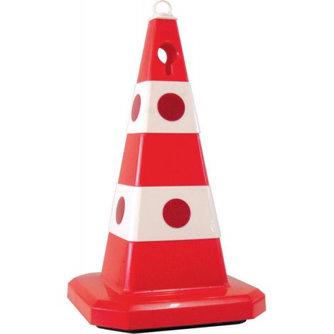 Cono stradale con occhi rossi con lenti riflettenti altezza 613mm (1/4)