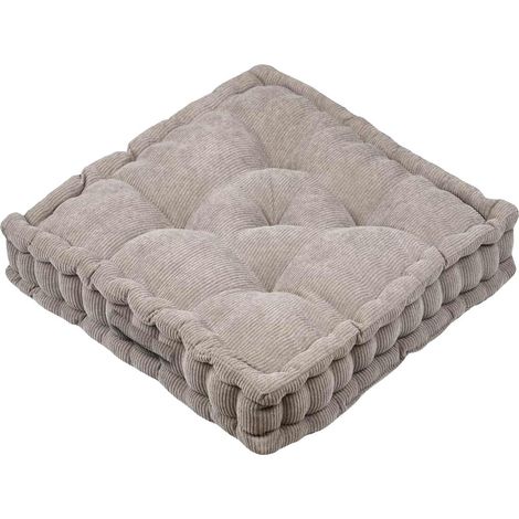 Épais coussin de sol en velours côtelé Dandy taupe (1/3)