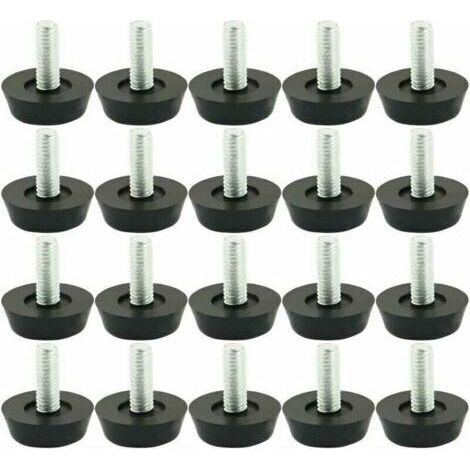 20pcs Pieds de Nivellement Meuble Réglable Pied Réglable Patin de Meuble Jambe Pied de Table Chaise Base Protection Plancher Vis Glisse 18mm x M6 x 20mm (1/4)