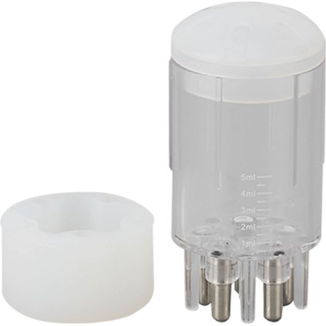 Flacon applicateur capillaire 4ml blanc, forme colonne graduée précise, pour huile essentielle et sérum cuir chevelu. (1/5)