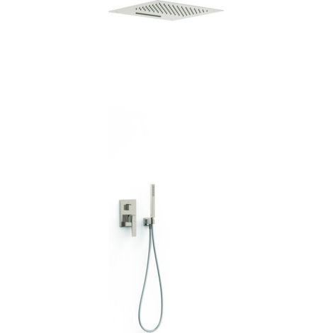 Kit mitigeur encastré 3 voies Rapid‑box pour douche Slim Acier - TRES 20237302AC