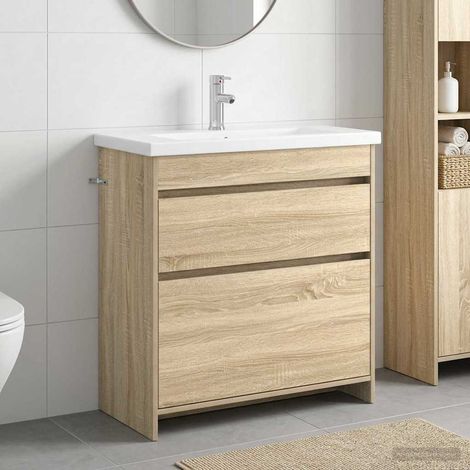 vidaXL Badezimmermöbel-Set Sonoma-Eiche 81 x 40 x 84,5 cm (1/5)