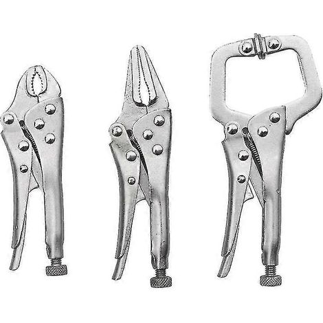 Ensemble de 3 mini-pinces : pince courbée de 10 cm, pince à bec long de 12,5 cm et outil de soudage de 12,5 cm.