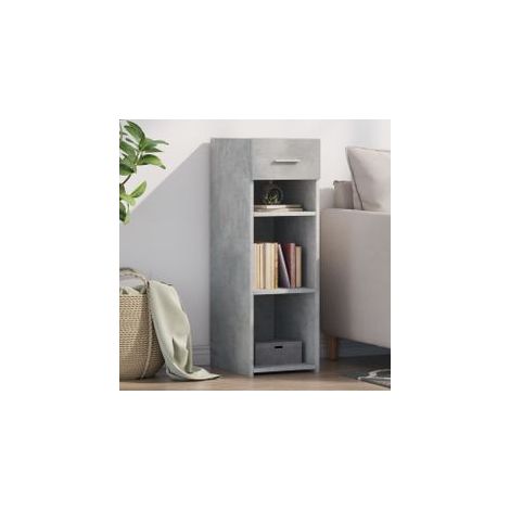 Buffet gris béton 30x42,5x93 bois d'ingénierie (1/5)