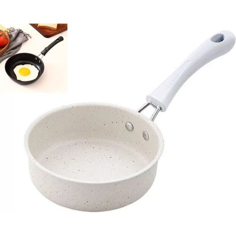 Mini poêle à frire - 18 cm - aux plaques à induction et aux plaques de cuisson en céramique - en fer forgé - antiadhésive - peut faire frire un œuf (1/5)