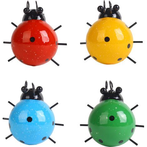 4 pièces Décoration de Coccinelle en métal Décoration Murale de Coccinelle en métal Coccinelles en métal Art Mural pour Jardin Pelouse Décoration intérieure Sculptures murales extérieures (1/5)