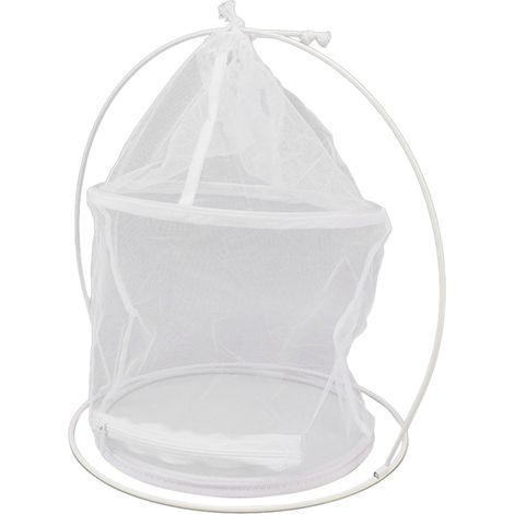 Cage suspendue cylindrique en fer, abri à papillons, cage ornementale, cage à plantes d'extérieur en maille (1/5)