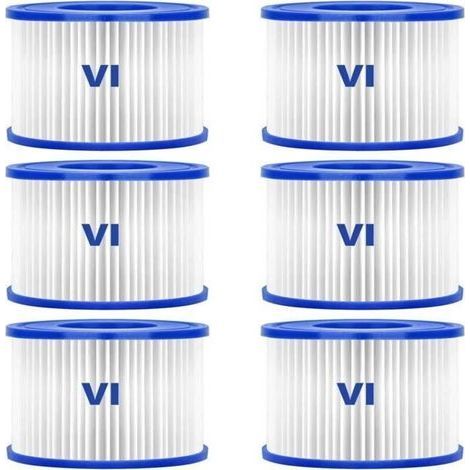 Filtre de piscine - Bestway - 58323 - Pack de 6 - Type VI - Compatible Lay-Z-Spa (1/4)