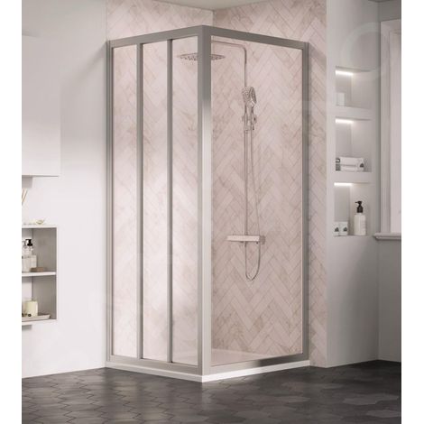 Ravak Supernova - Porte de douche en trois parties ASDP3-130, 127-131 cm, verre satiné/clair 00VJ0UR2Z1 (1/5)