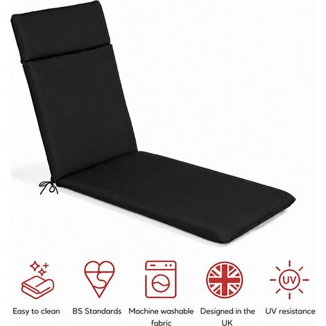 SP Lounger Pad Cushion - L198 x W60 x H6 cm - Black