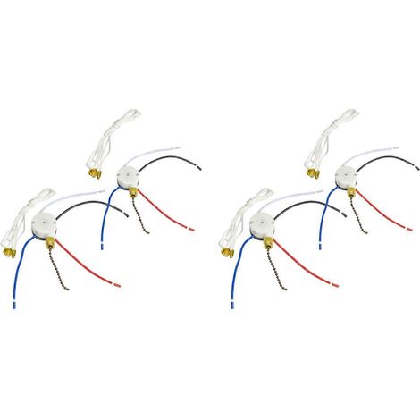 4 interrupteurs à tirette pour ventilateur de plafond, ZE-208S E89885, interrupteur à 3 vitesses et 4 fils, interrupteur à chaînette, remplacement pour éclairage de ventilateur (1/5)