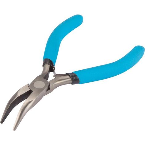 BlueSpot Tools 8505 Soft Grip Mini Bent Nose Pliers with Ergonomic Handle for Precision Work (1/2)