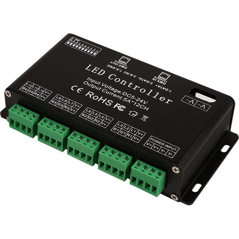 Ruban LED RGB 6 canaux Contrôleur DMX Décodeur 5V-24V Module Pilote Noir (1/5)
