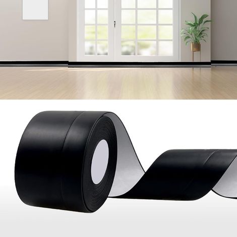 Plinthe Souple Autoadhésive 3m Noir Plinthe PVC Adhesive 60x20mm (1/5)