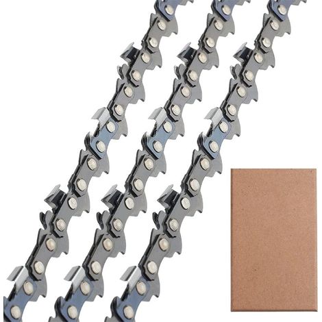 Lot de 3 Chaîne de tronçonneuse Faible Rebond 3/8\"LP 50 maillons 1,1mm 35cm Compatible pour Stihl 009-023 MS170-210 (1/4)
