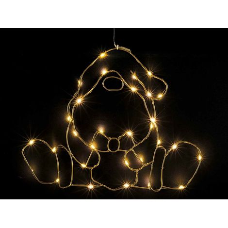 Figura Natalizia Luminosa da Appendere Babbo Natale Decorativo per Casa, Vetrine, Negozi Set da 2 Pezzi (1/4)