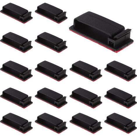Clips Câbles en Plastique Acrylique Noir Faciles à Utiliser 25 Clips de Gestion des Câbles Adhésifs pour Organiser Fils au Bureau Domicile (1/5)