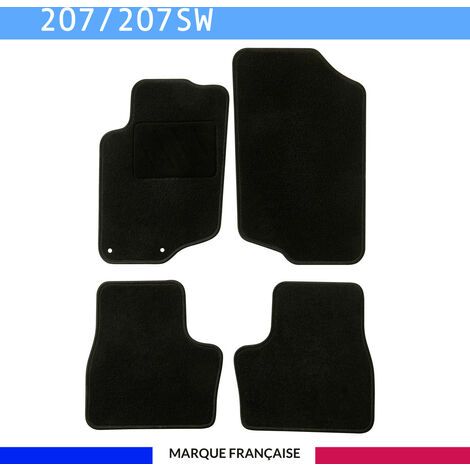 Tapis de voiture sur mesure pour Peugeot 207/207 SW/207+ (2006-2014) – 4 pièces – Antidérapant AUTOGRIP® – Clips de fixation d'origine (1/4)